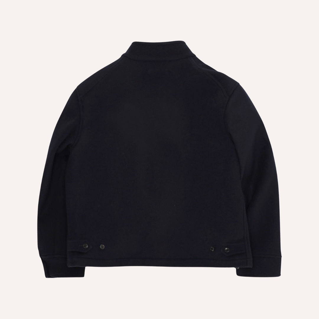Navy Wool Unlined Harrington Jacket - Regular Fit
