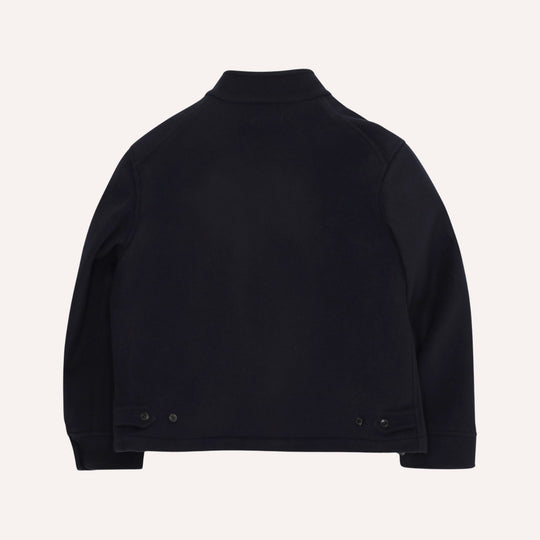 Navy Wool Unlined Harrington Jacket - Regular Fit