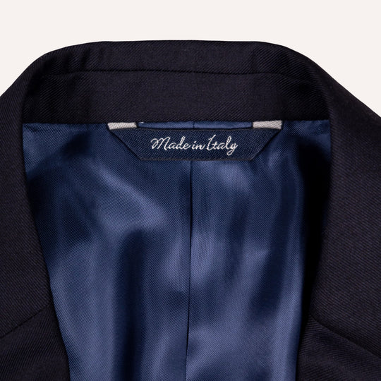 Midnight Blue S130 Twill Wool Suit - Green Line