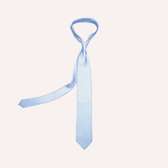 Light Blue & Navy Dots Silk Tie