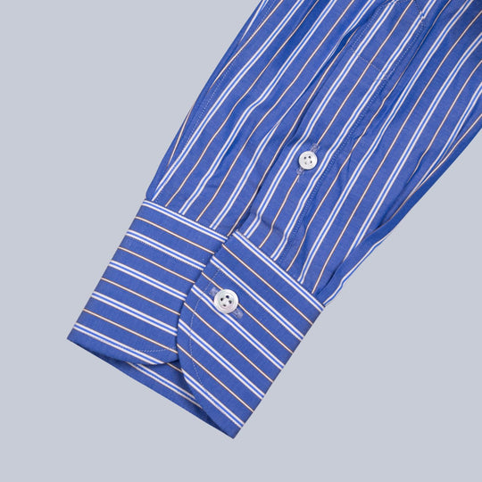 Blue Brown Vintage Stripe Shirt