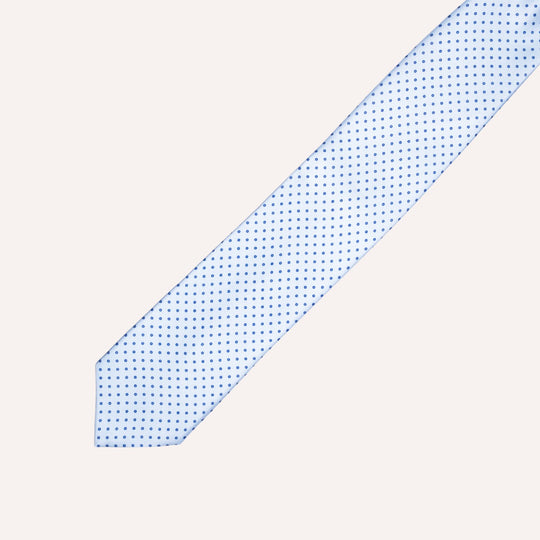 Light Blue & Navy Dots Silk Tie