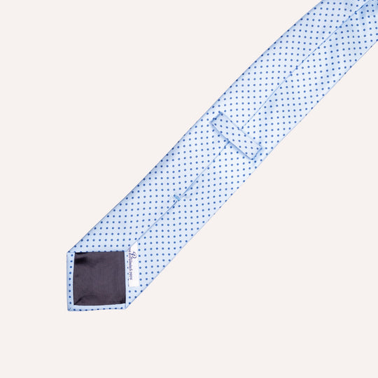 Light Blue & Navy Dots Silk Tie