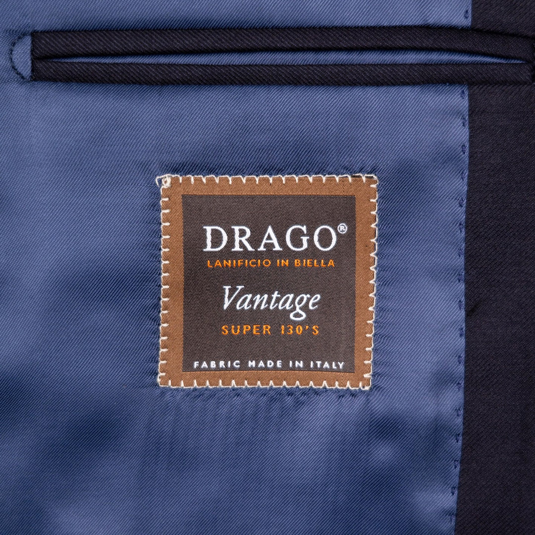 Midnight Blue S130 Twill Wool Suit - Green Line