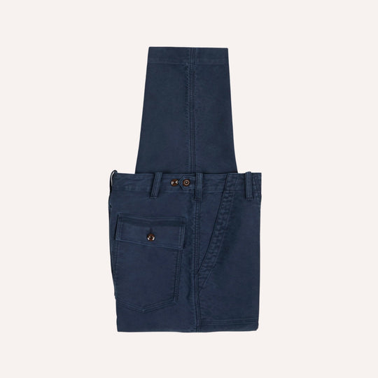 Washed Navy Moleskin Fatigue Trouser