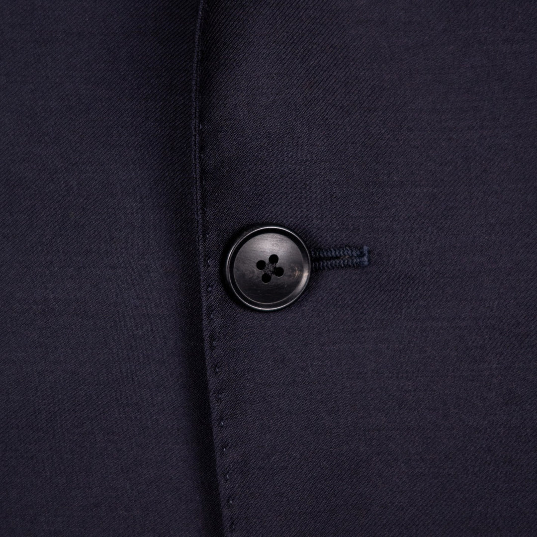 Midnight Blue S130 Twill Wool Suit - Green Line