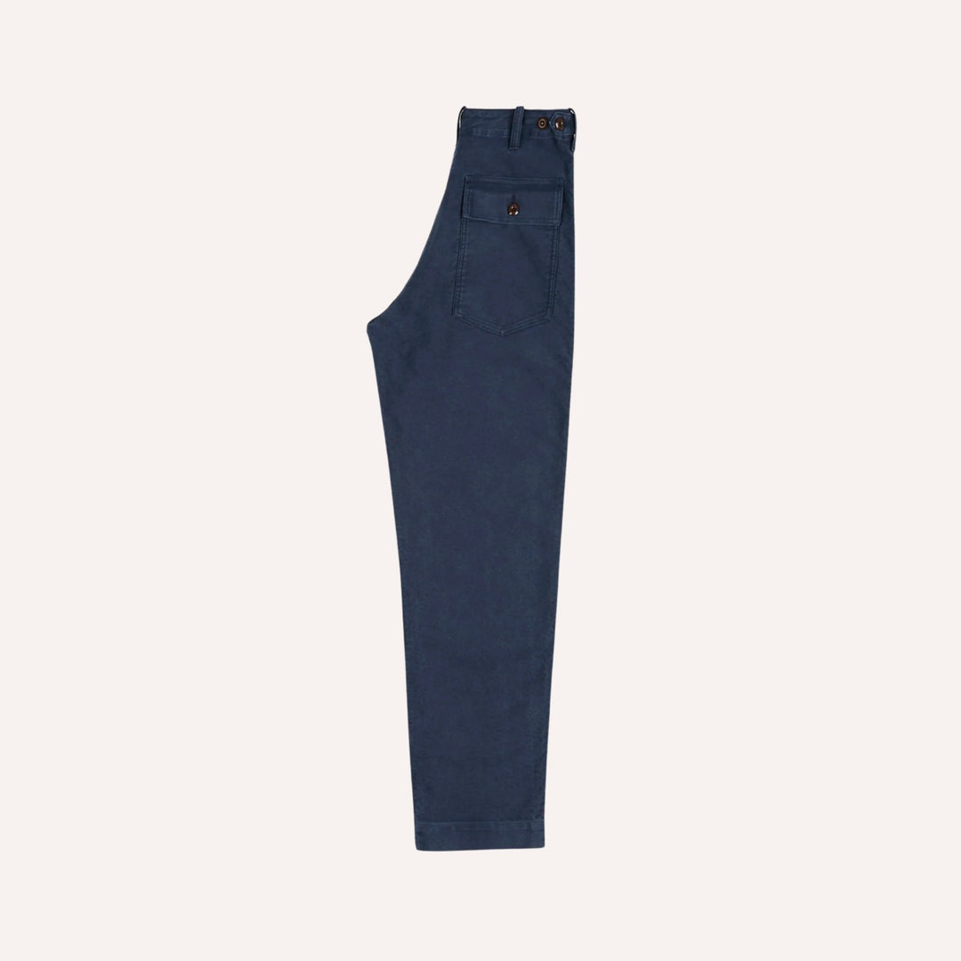 Washed Navy Moleskin Fatigue Trouser