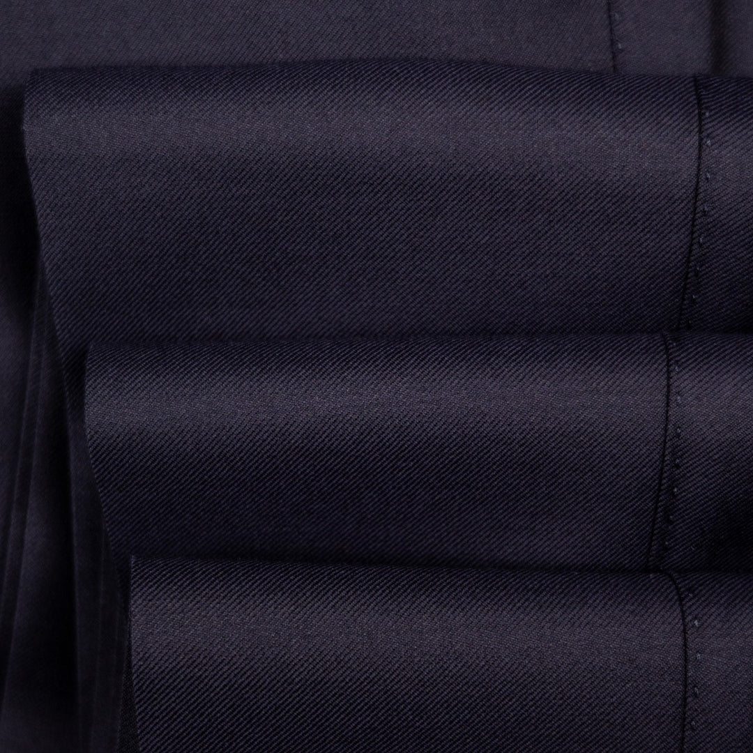 Midnight Blue S130 Twill Wool Suit - Green Line