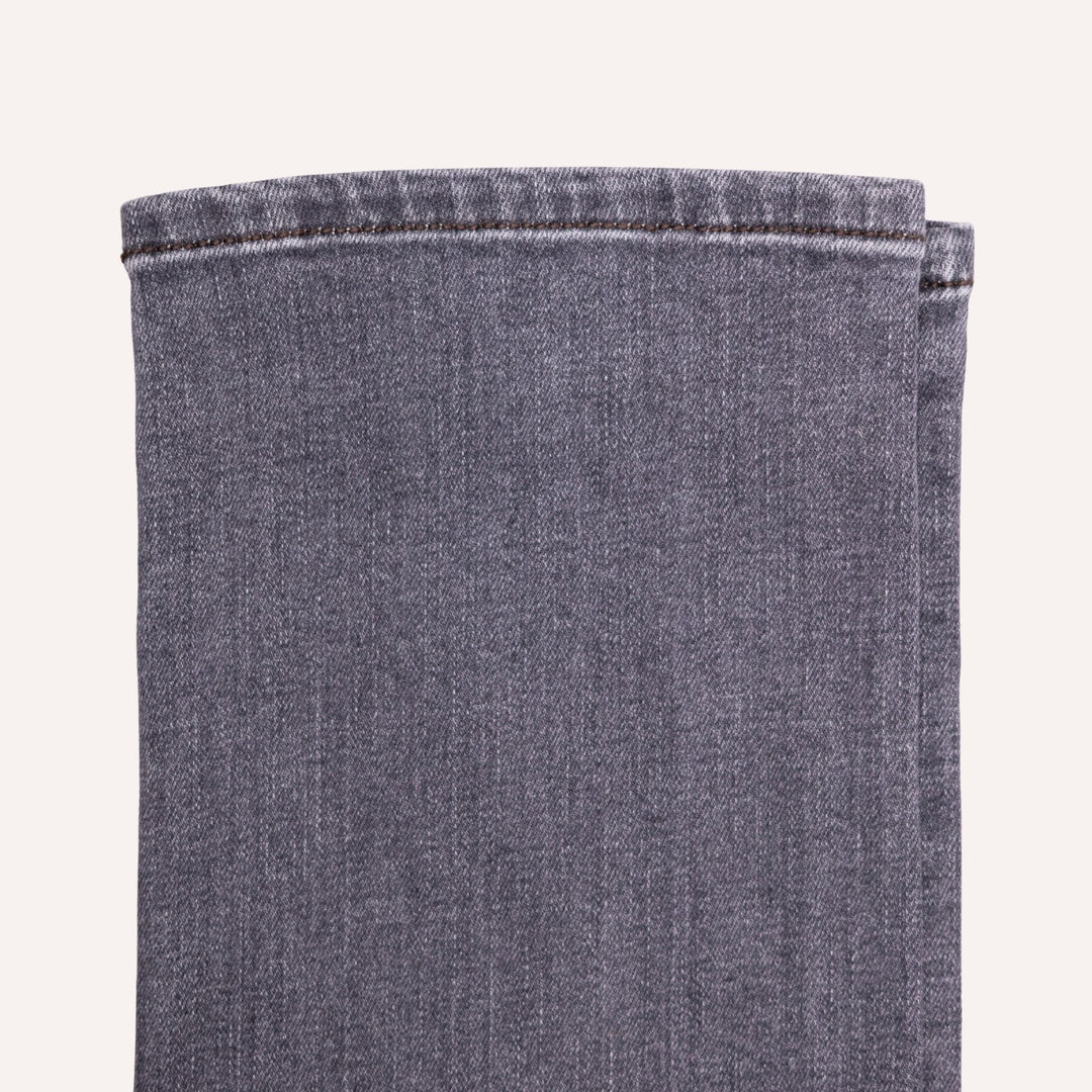 Washed Grey Cotton Stretch Jeans - Slim Fit