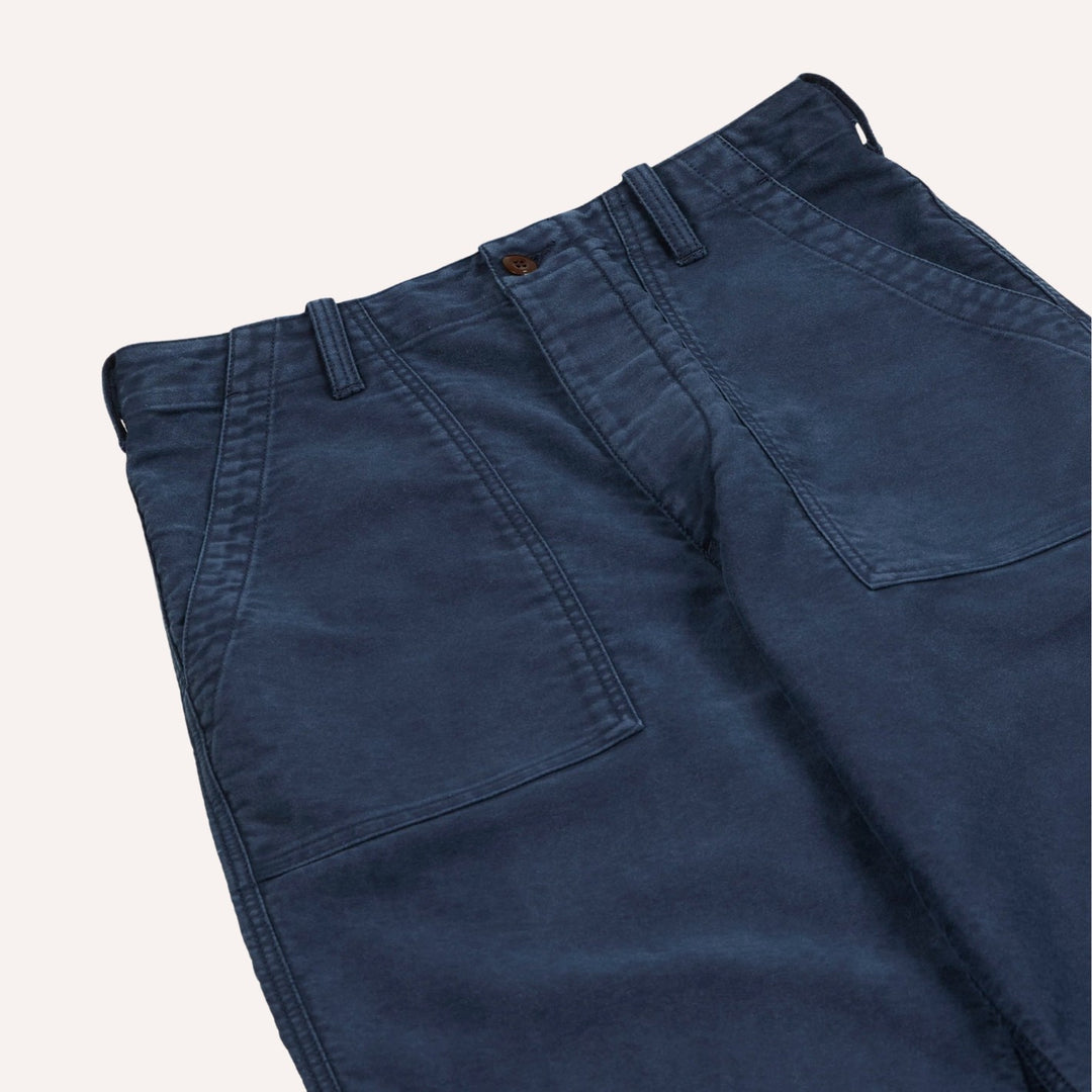 Washed Navy Moleskin Fatigue Trouser