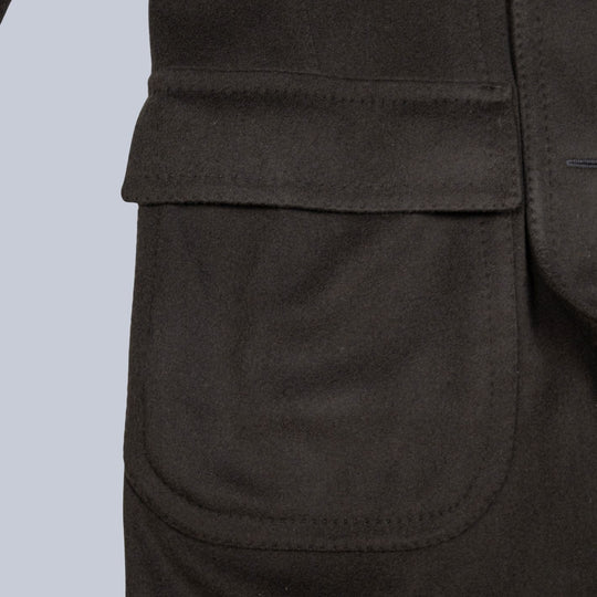 Green Wool Cashmere Double Breasted Peacoat