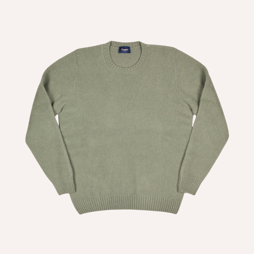 Sage Green Brushed Cashmere Roundneck Sweater