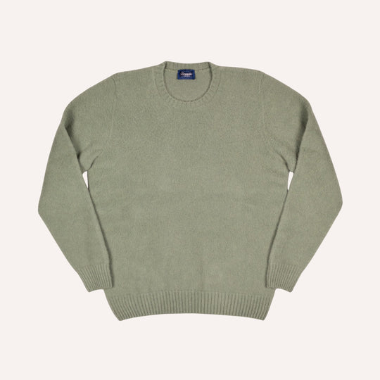 Sage Green Brushed Cashmere Roundneck Sweater