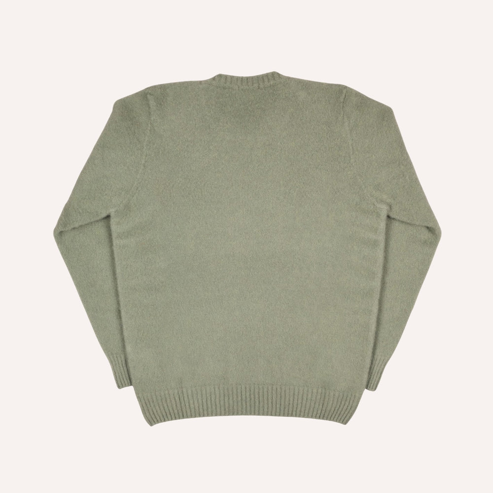 Sage Green Brushed Cashmere Roundneck Sweater