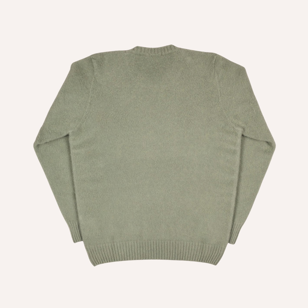 Sage Green Brushed Cashmere Roundneck Sweater