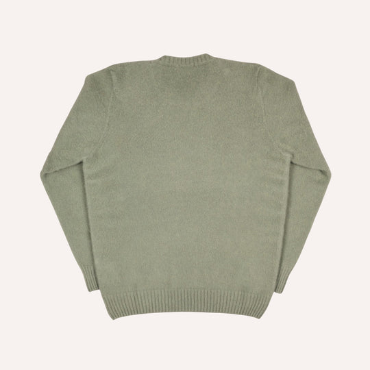 Sage Green Brushed Cashmere Roundneck Sweater