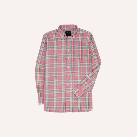 Pink & Green Madras Check Cotton Button-Down Shirt