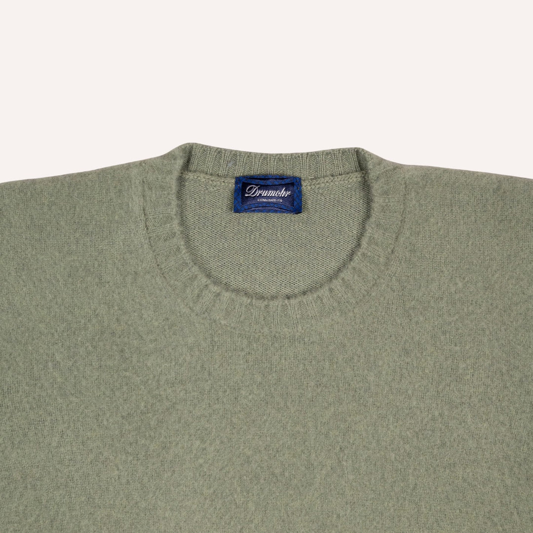 Sage Green Brushed Cashmere Roundneck Sweater