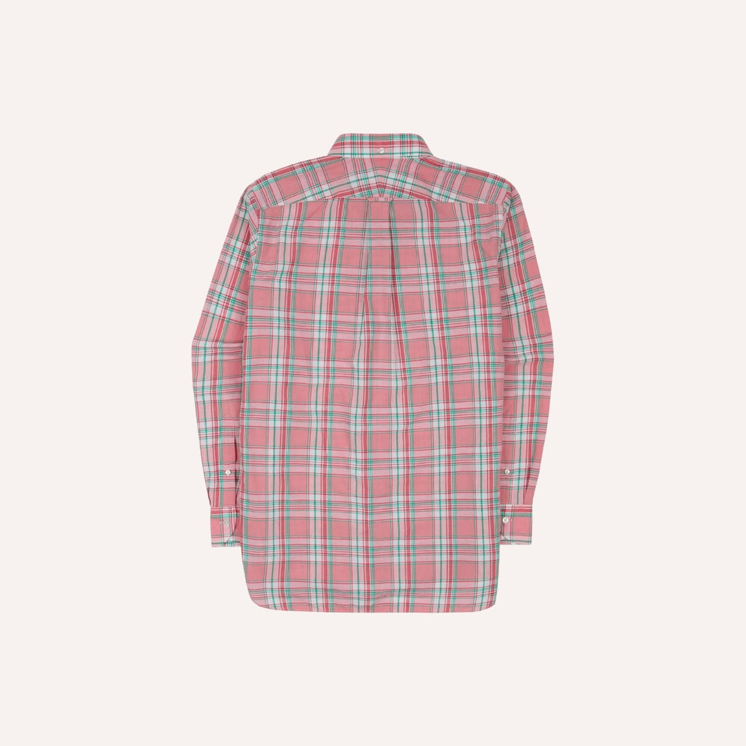 Pink & Green Madras Check Cotton Button-Down Shirt