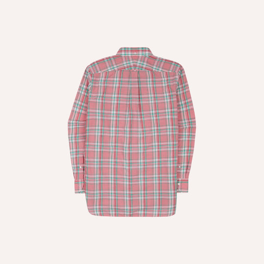 Pink & Green Madras Check Cotton Button-Down Shirt