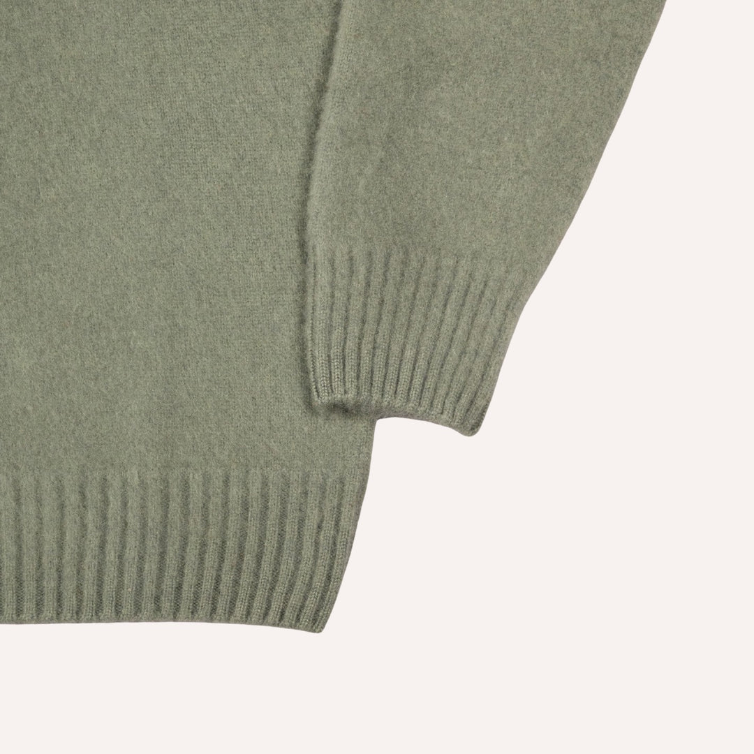 Sage Green Brushed Cashmere Roundneck Sweater