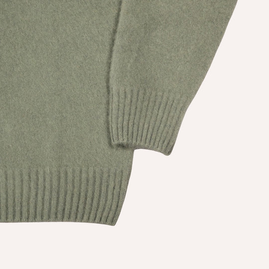 Sage Green Brushed Cashmere Roundneck Sweater