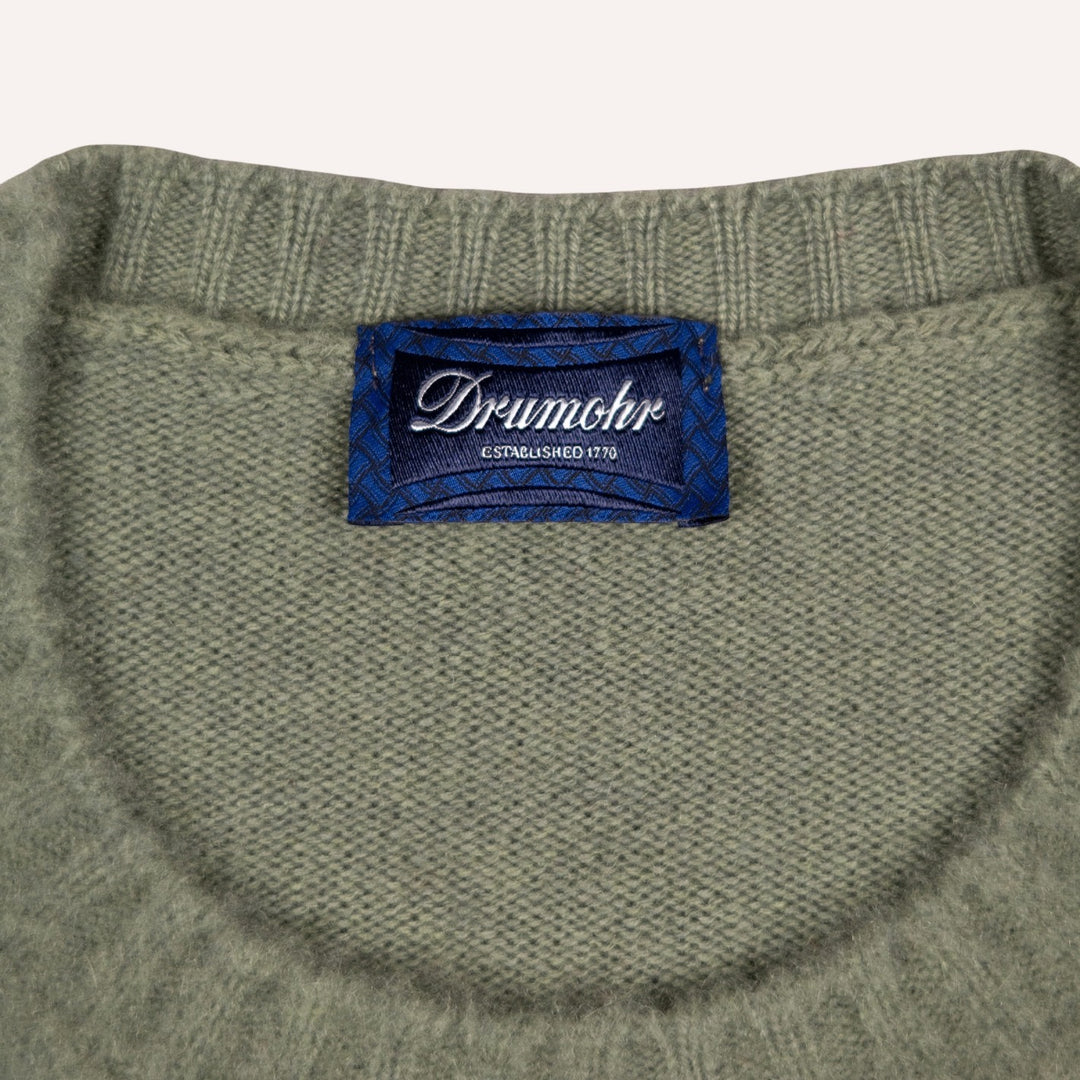 Sage Green Brushed Cashmere Roundneck Sweater