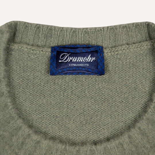Sage Green Brushed Cashmere Roundneck Sweater