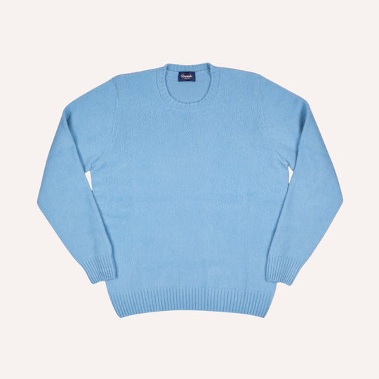 Turquoise Brushed Cashmere Roundneck Sweater