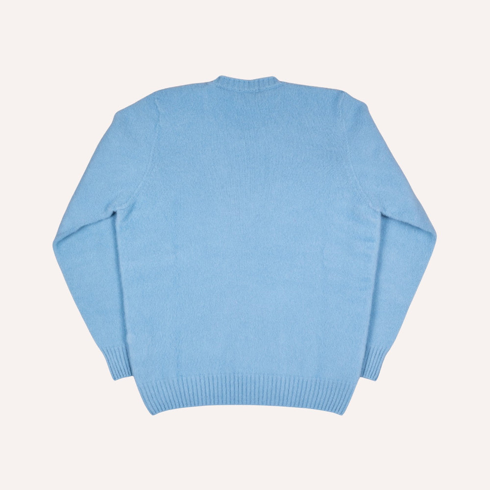 Turquoise Brushed Cashmere Roundneck Sweater