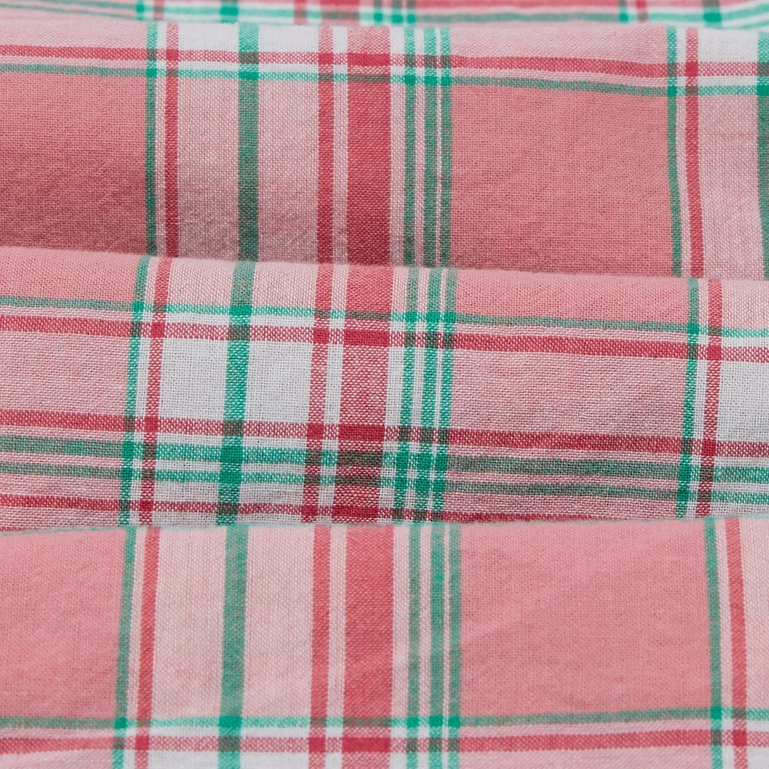 Pink & Green Madras Check Cotton Button-Down Shirt