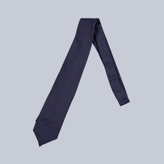 Navy Grenadine Silk Tie