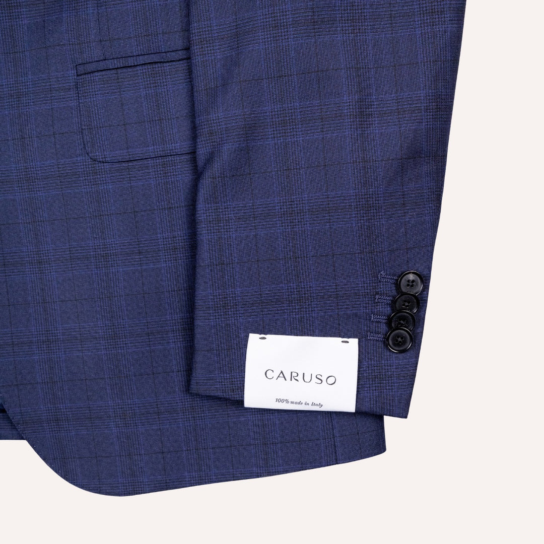 Navy Blue Glencheck Summer Wool Suit