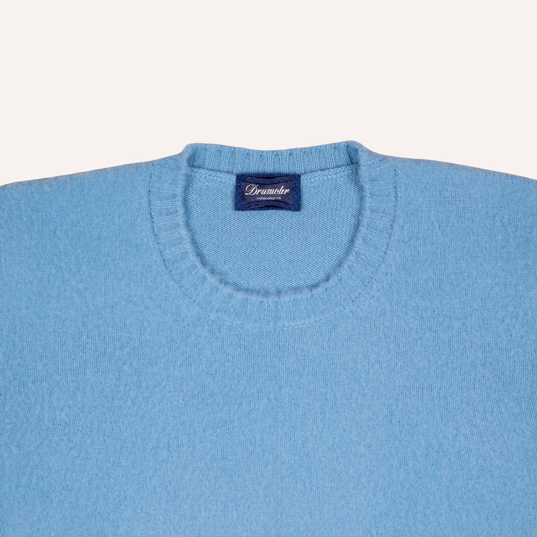 Turquoise Brushed Cashmere Roundneck Sweater
