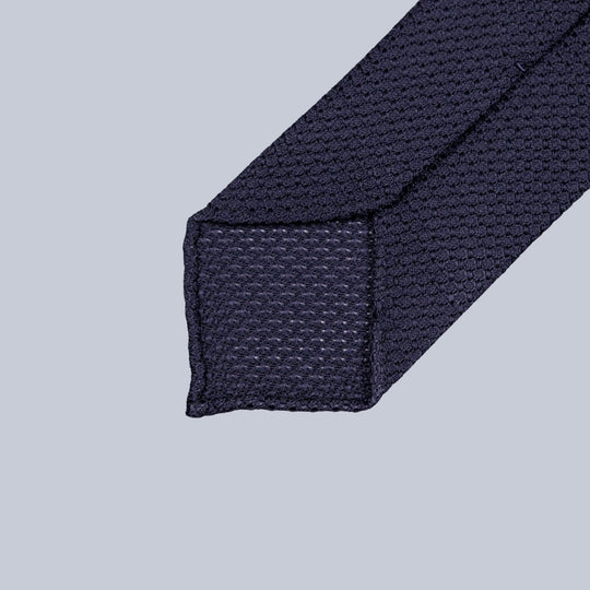 Navy Grenadine Silk Tie