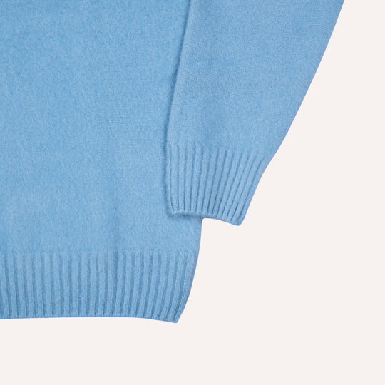 Turquoise Brushed Cashmere Roundneck Sweater