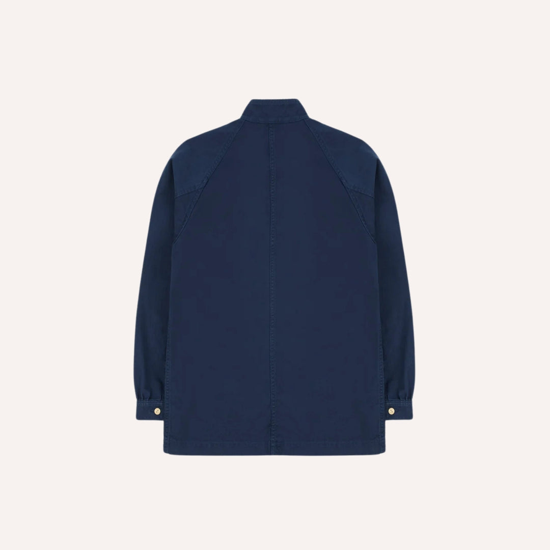 French Blue Herringbone Smock Artist Chore Jacket