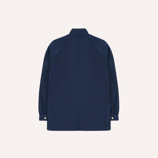French Blue Herringbone Smock Artist Chore Jacket