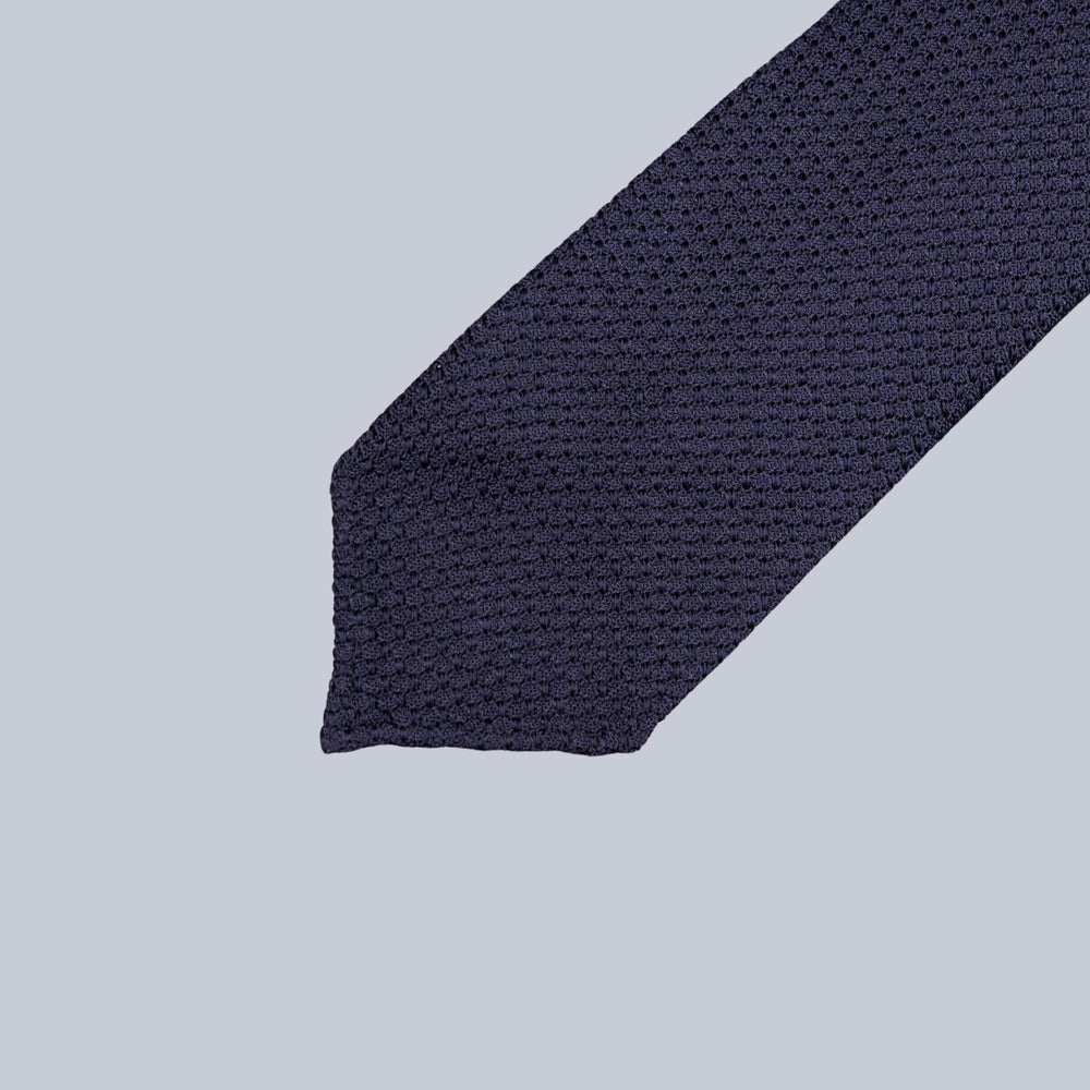 Navy Grenadine Silk Tie