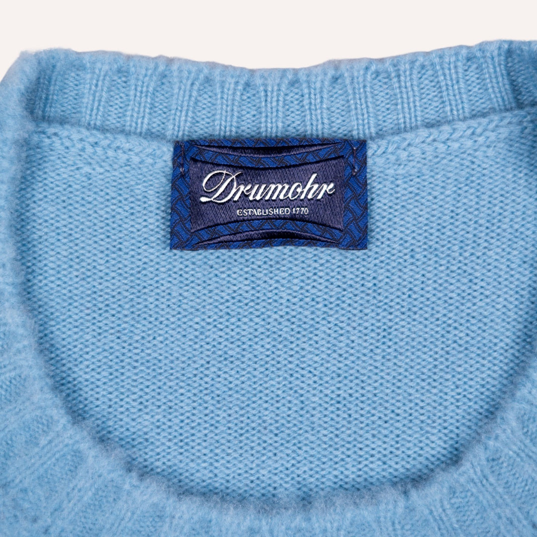 Turquoise Brushed Cashmere Roundneck Sweater