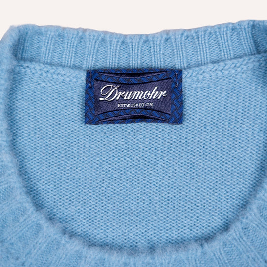 Turquoise Brushed Cashmere Roundneck Sweater