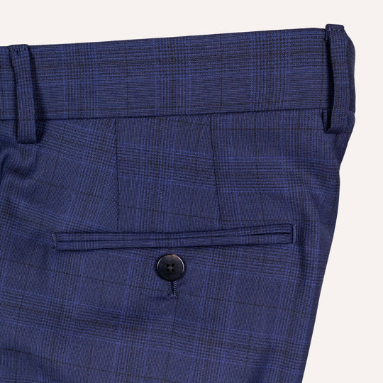 Navy Blue Glencheck Summer Wool Suit