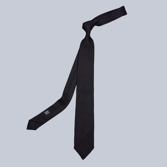 Black Grenadine Silk Tie