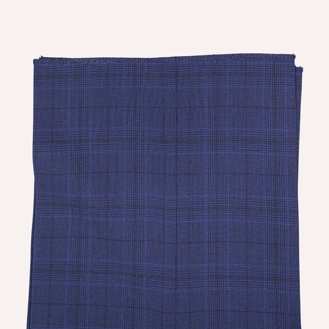 Navy Blue Glencheck Summer Wool Suit