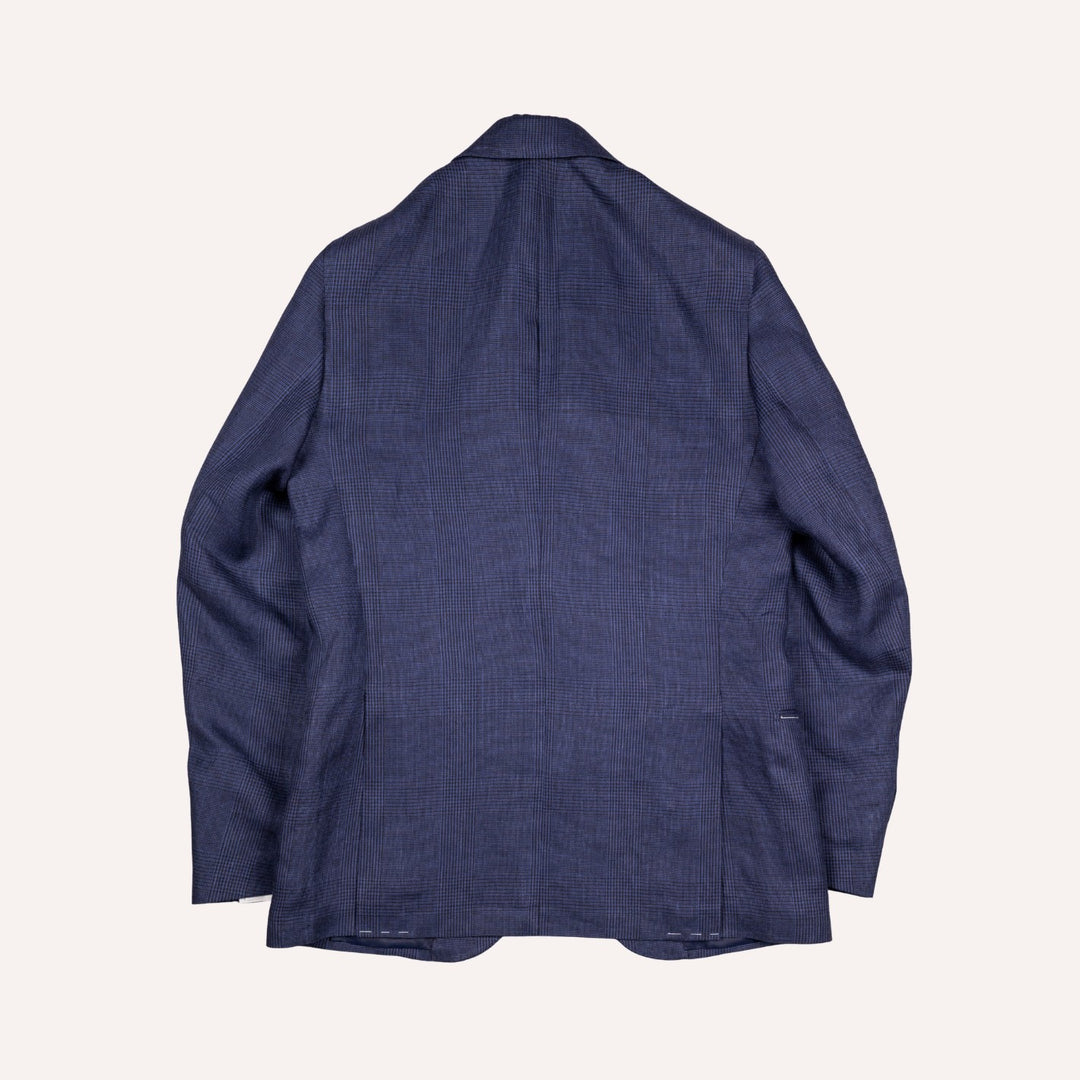 Navy Glencheck Linen Blazer