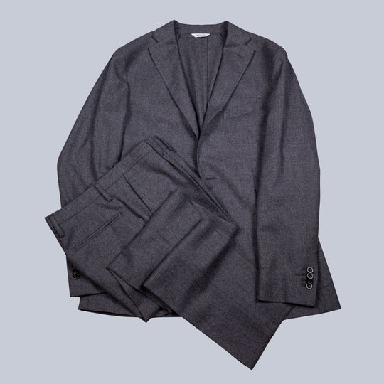 Grey Wool Flannel Suit