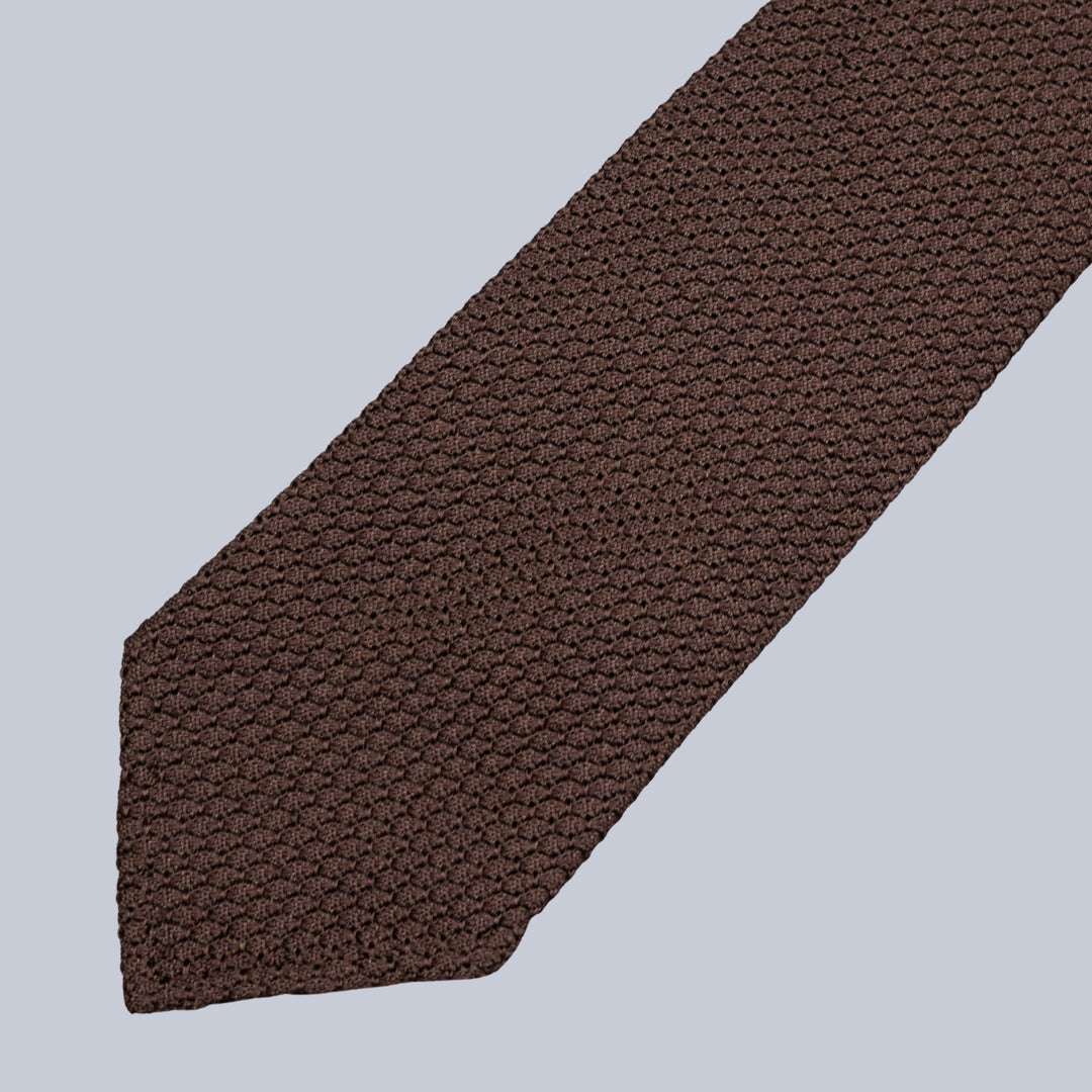 Chocolate Brown Grenadine Silk Tie