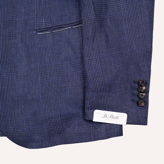 Navy Glencheck Linen Blazer