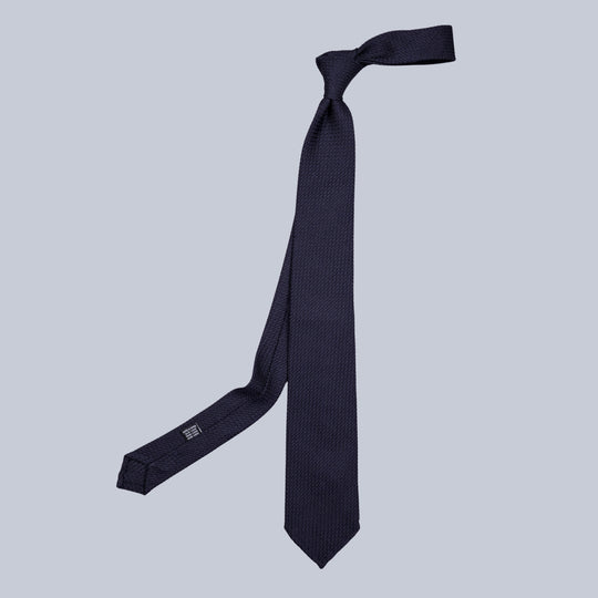 Navy Grenadine Silk Tie