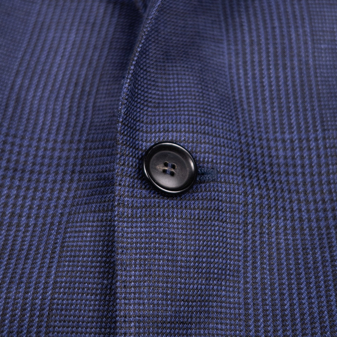 Navy Glencheck Linen Blazer